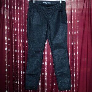 Size 12 NWOT Black Glitter Old Navy Rockstar Skinny Jeans